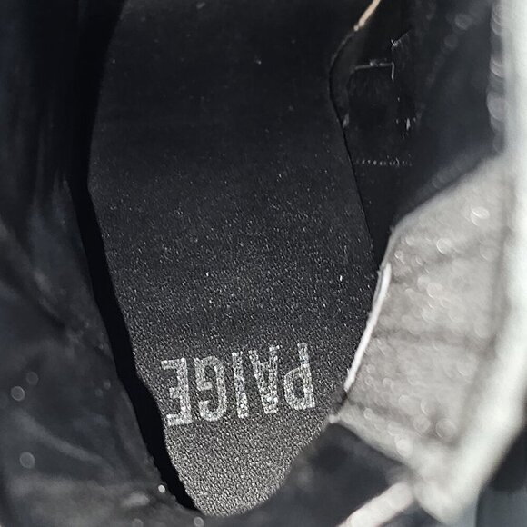 NEW Paige Farah Ankle Boot Womens 9.5 Black Patent Leather Square Toe Block Heel - Picture 12 of 15